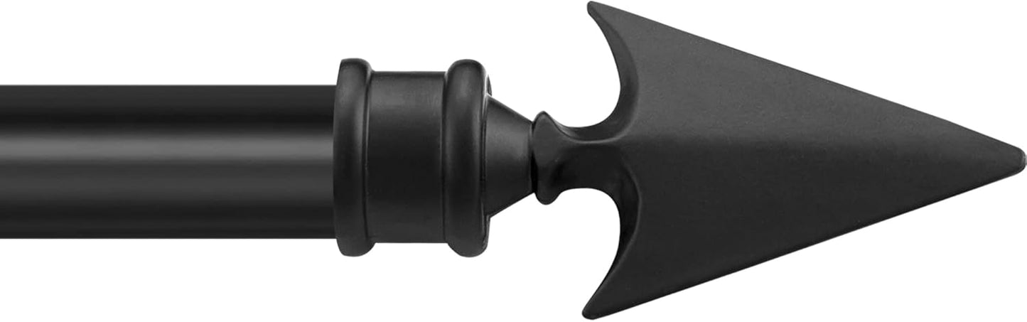 Adjustable Black Arrow Curtain Rod Set 36-66 Inch
