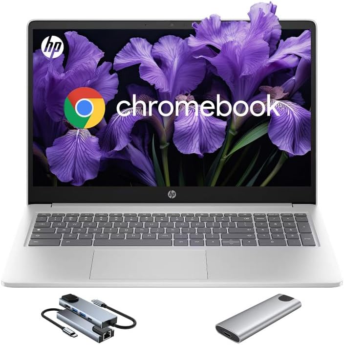 HP Chromebook 15.6 HD Laptop with Fast Intel Processor N200