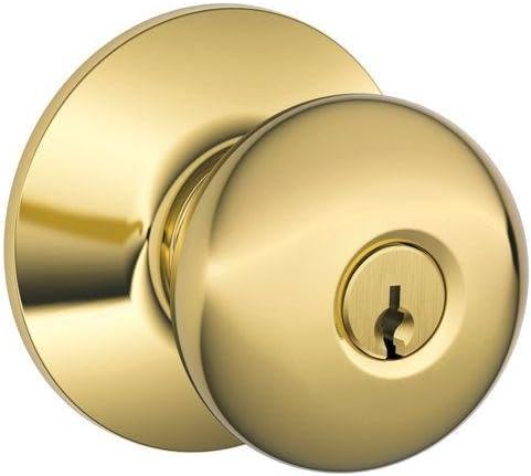 Schlage F51A PLY 605 Plymouth Door Knob for Keyed Entry Security