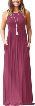 Women's Sleeveless Racerback Maxi Dress Floral Print - Comfortable is