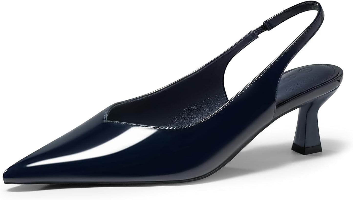 Coutgo Womens Slingback Kitten Heels for Elegant Style