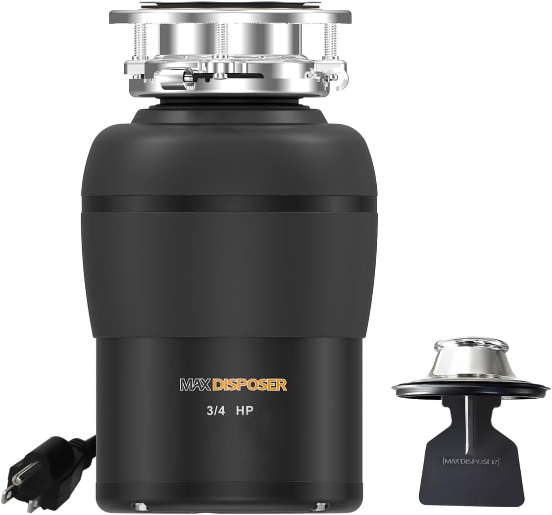 Powerful 3/4 HP Garbage Disposal for Kitchen Sink Quiet Operation