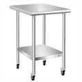 Stainless Steel Table with Wheels Commercial Prep Table - Mobile