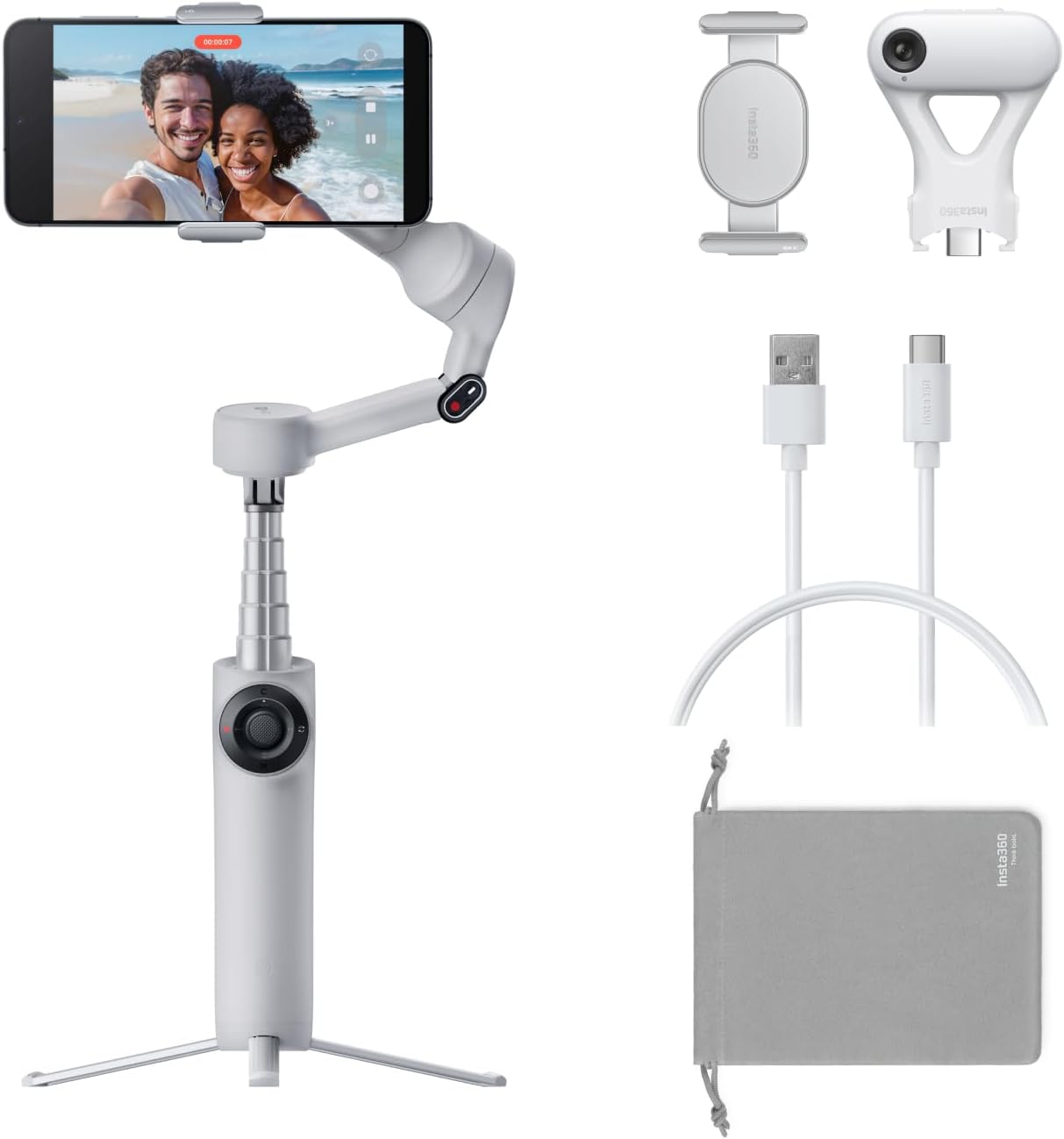 Insta360 Flow 2 Plus AI Tracker Bundle - Ultimate Phone Gimbal