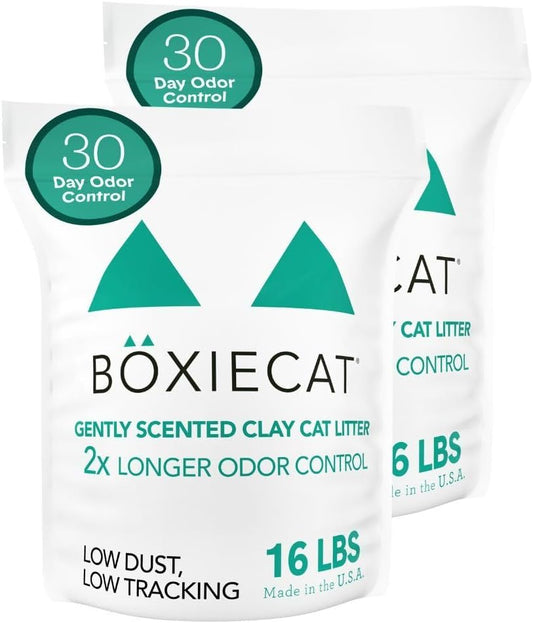 Boxiecat 30 Day Odor Control Cat Litter, 32lbs - Natural & Clumping