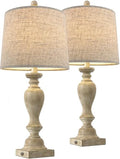 Farmhouse 3-Way Dimmable Table Lamp Set of 2 - Rustic Touch Bedside