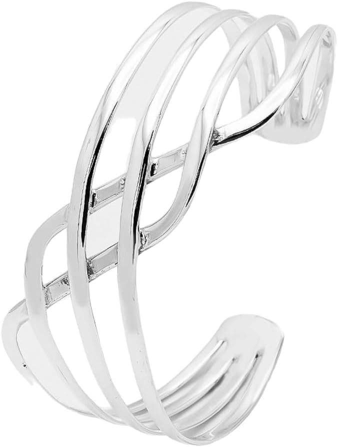 Handmade 925 Sterling Silver Cuff Bangle for Women and Girls
