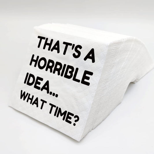 100 Pack Funny Humor Cocktail Napkins by SharkBliss