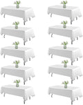 White Rectangle Tablecloth 60x102 in 10 Pack - Wrinkle Resistant Table