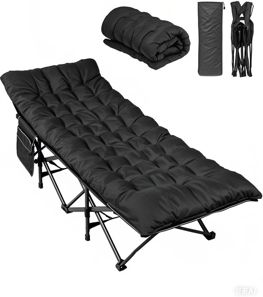 WLIVE Double Layer Oxford Camping Cot for Adults - Portable Bed