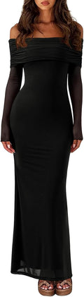 Chic Women's Long Sleeve Off Shoulder Dress from REORIA Collection