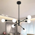 Sputnik Chandelier Black 6-Light Mid Century Ceiling Light