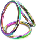 Rainbow Triple Cock Ring - Colorful Surgical Steel Rings