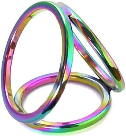 Rainbow Triple Cock Ring for Intense Sensations and Style