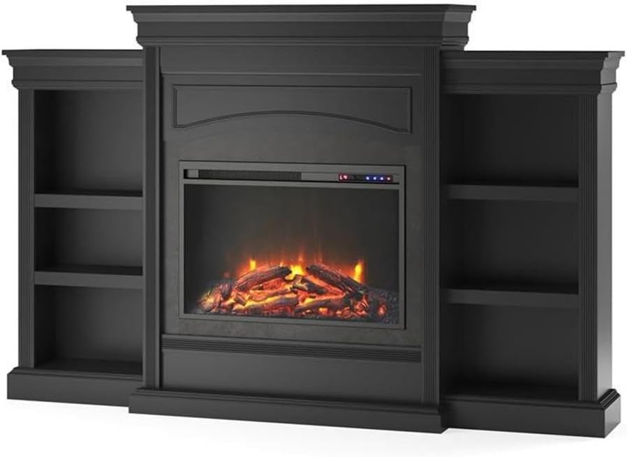 Luxury Electric Fireplace Mantel - Remote Control, Realistic Flame, Timer