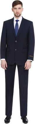 Men's 2 Piece Classic Fit Suit - Premium 2 Button Blazer & Pleated