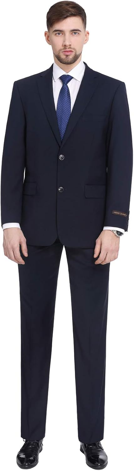 P&L Men's 2 Piece Classic Fit Suit for Weddings & Business