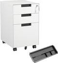 MIIIKO 3 Drawer Filing Cabinet with Lock for Home Office Use