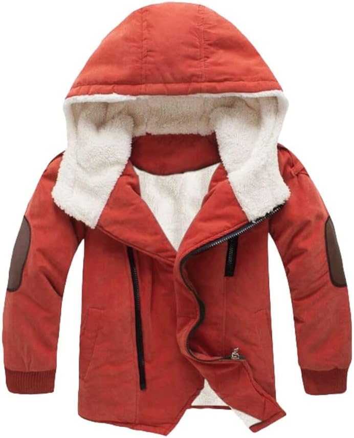 Mallimoda Boy's Thick Cotton-Padded Parka Jacket for Winter