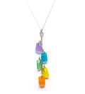 Sea Glass Avalon Pendant (Neon, 20ft Cable Chain) - Handmade Beach