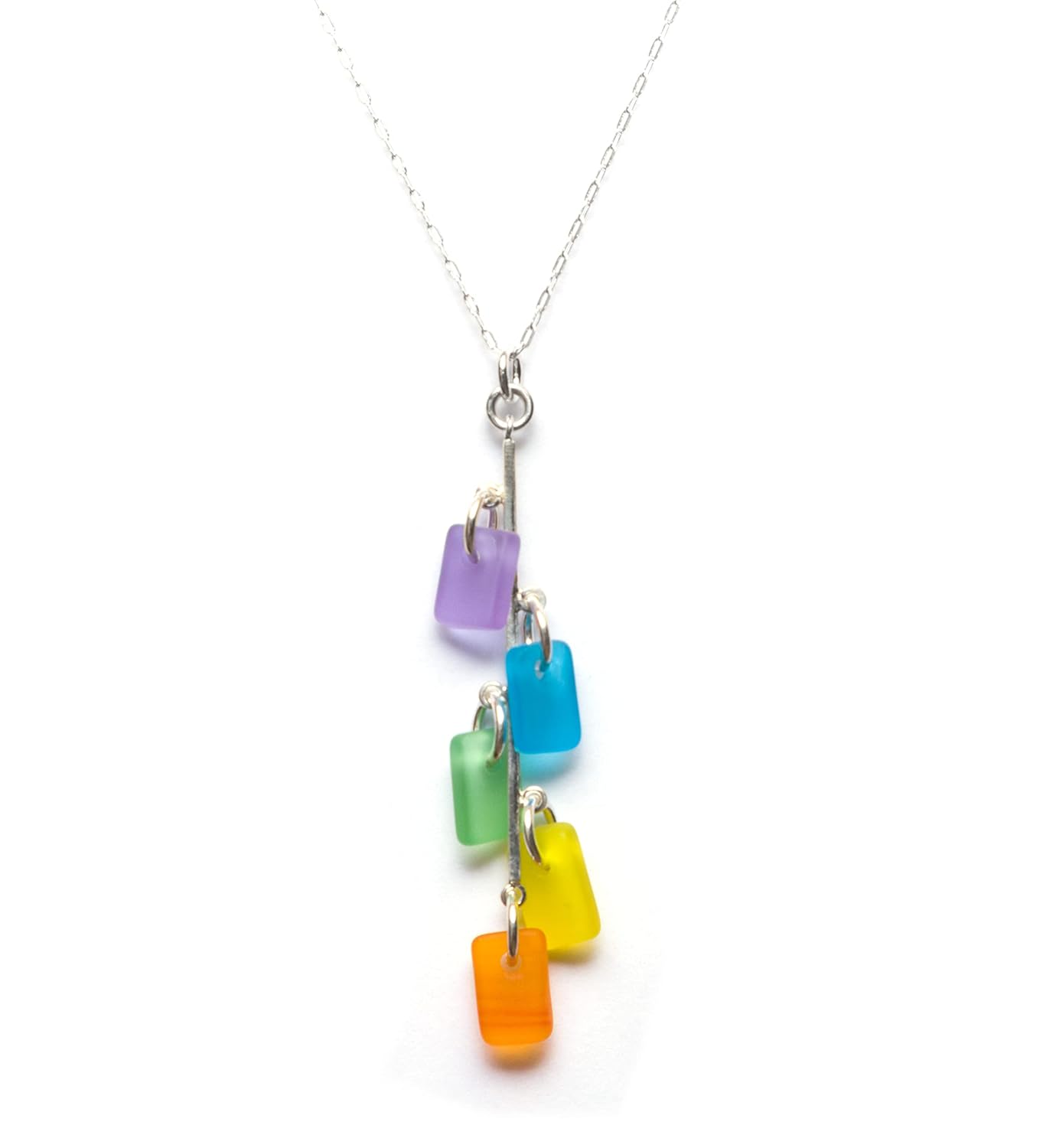 Sea Glass Avalon Pendant - Handmade Neon Jewelry for Beach Lovers
