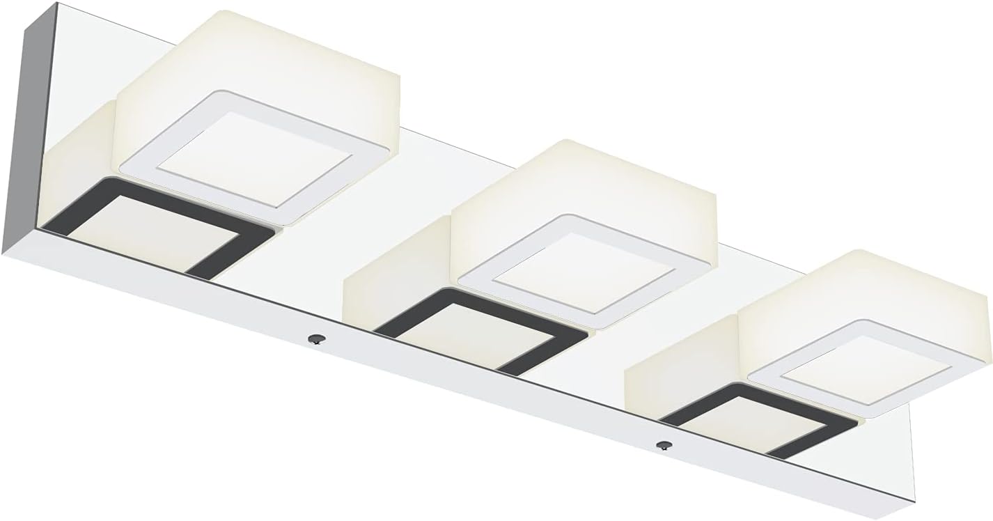 Modern LED Vanity Lights - 3 Stainless Steel Wall Lights for Bath