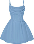 Girls Formal Cowl Neck Ruffled Homecoming Dress - Elegant Ruched Fit