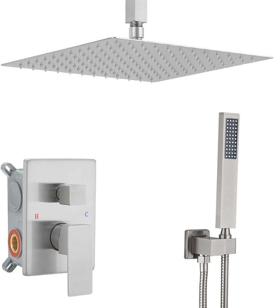 JingGang 12 Inch Ceiling Mount Shower System for Luxury Baths