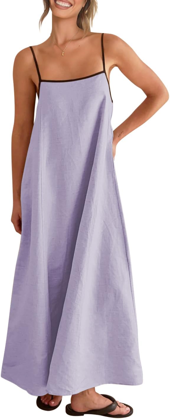 Shy Velvet Women's Linen Maxi Dress for Summer and Fall Fun