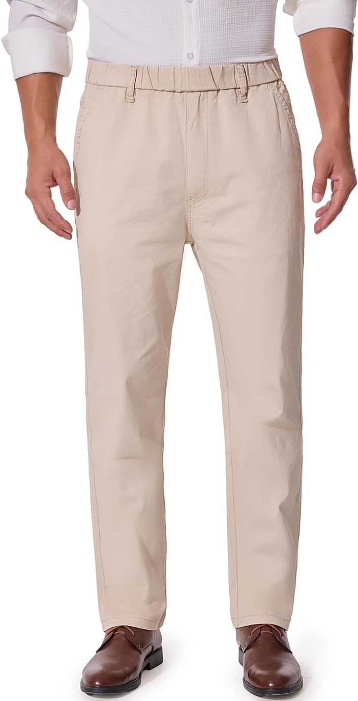 Mens Elastic Waist Pants for Seniors - Comfortable and Versatile