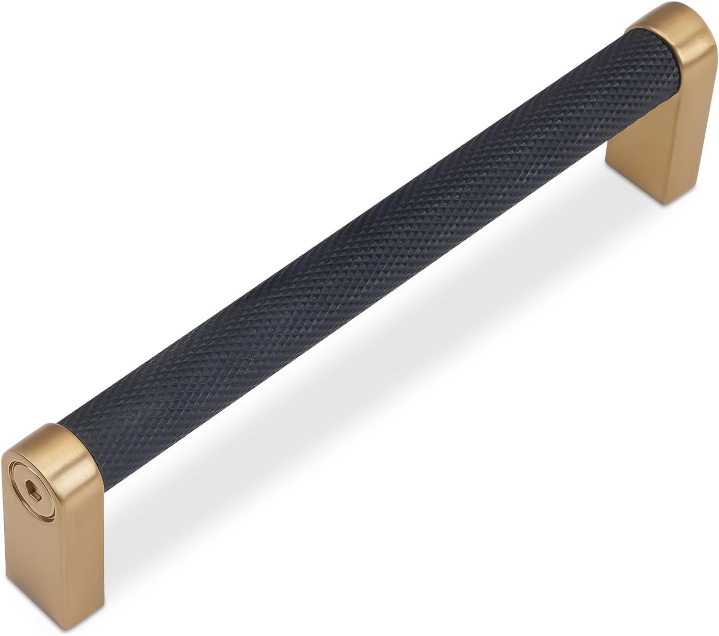 Knurled Cabinet Pulls 6-1/4 Inch Black and Champagne Bronze