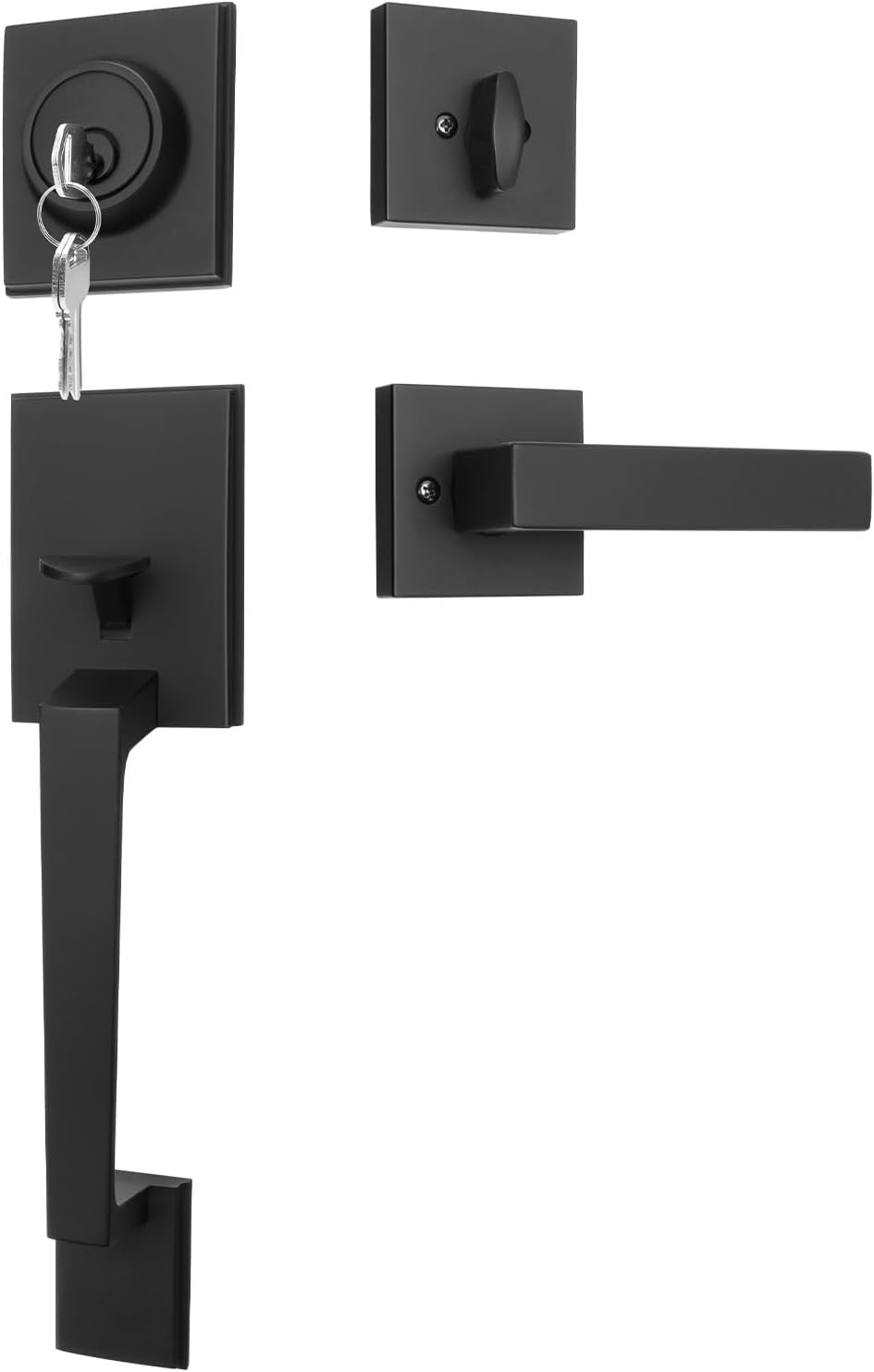 Modern Front Door Handle and Deadbolt Set for Stylish Entry