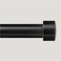 Black Curtain Rod 32 to 58 in Telescoping Single Rod - Sleek Minimal