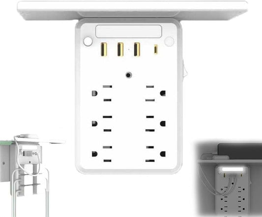 Wall Outlet Extender with Shelf: 9 in 1 Multi Plug Solution