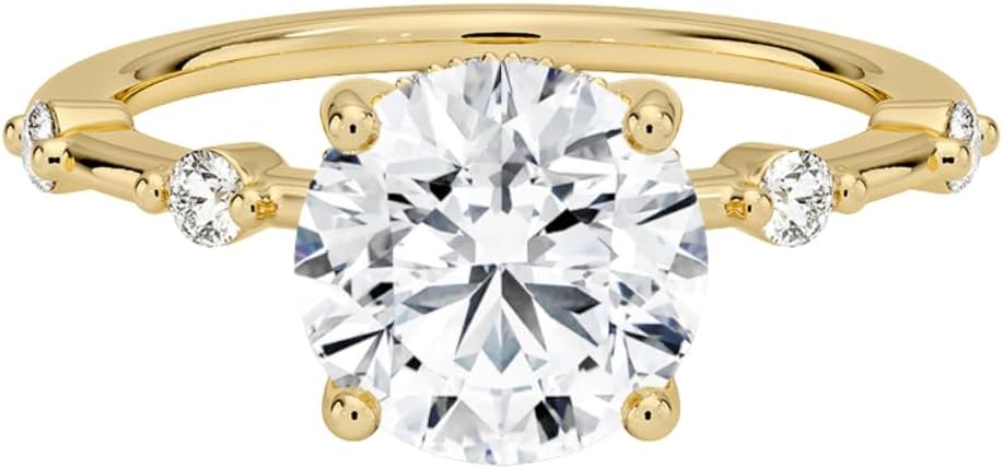 Stunning Moissanite Ring 3 Ct in Gold & Silver for Engagement