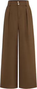 Wide Leg Dress Pants High Waisted Pleated Business Casual