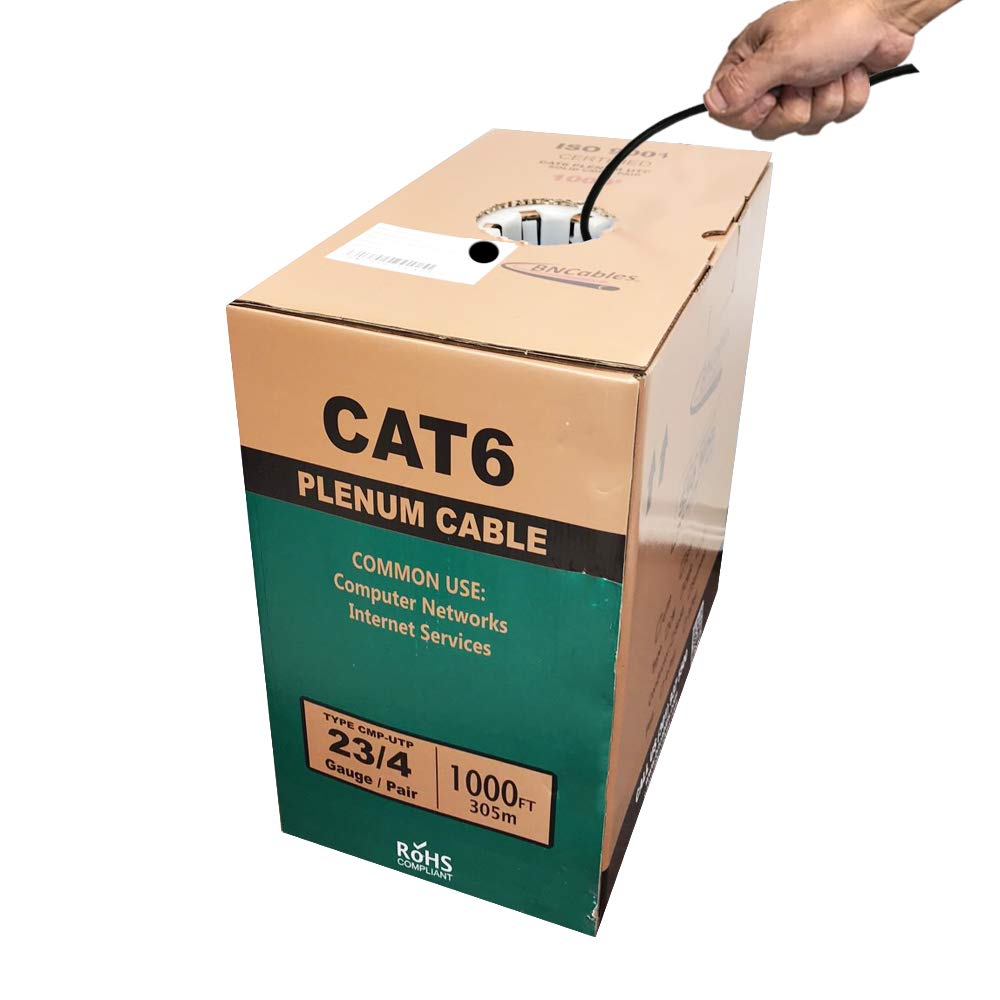 550MHZ CAT6 Plenum Cable 1000ft Blue for High-Speed Networks