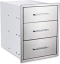 Outdoor Kitchen Drawers 20in W x 27in H Triple Drawer - Built-In
