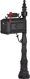 Polar Aurora Barcelona Decorative Post Mailbox - Large Cast Aluminum