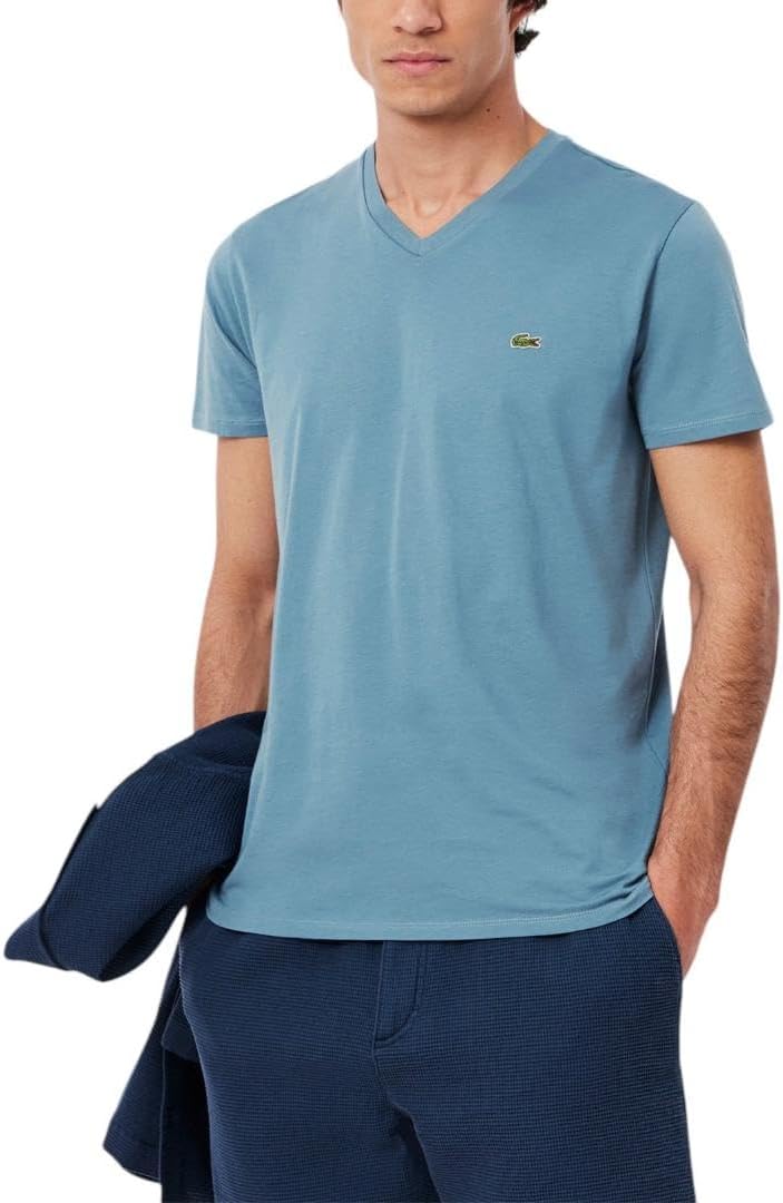 Orange V-Neck Top by Lacoste - Premium Lightweight Cotton Jersey