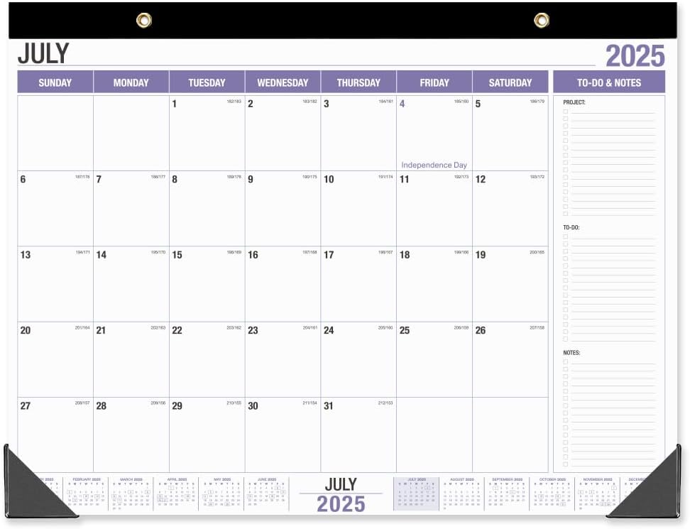 Extra Large 18-Month Desk Calendar 2025-2026 | July 2025 - Dec 2026 | 22x17 | To-Do List