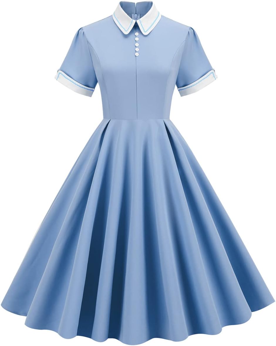 Vintage 1950s Retro Cocktail Party Swing Dress for Women
