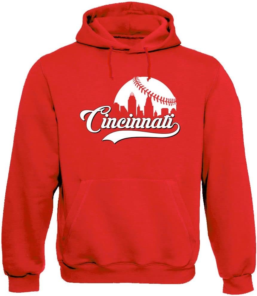 Xtreme Apparel Cityscape Skyline Men's Hoodie for Baseball Fans