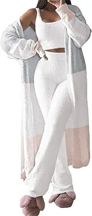 Women's Fuzzy 3 Piece Sweatsuit for Cozy Winter Comfort