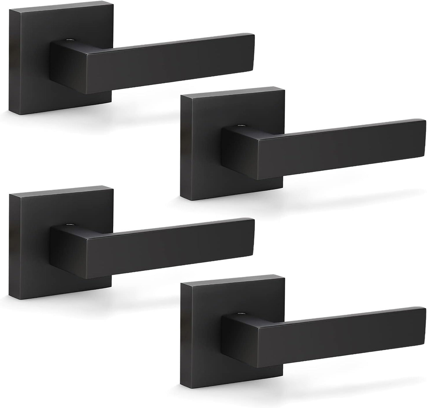 Matte Black Dummy Door Handle 4 Pack for Interior Doors