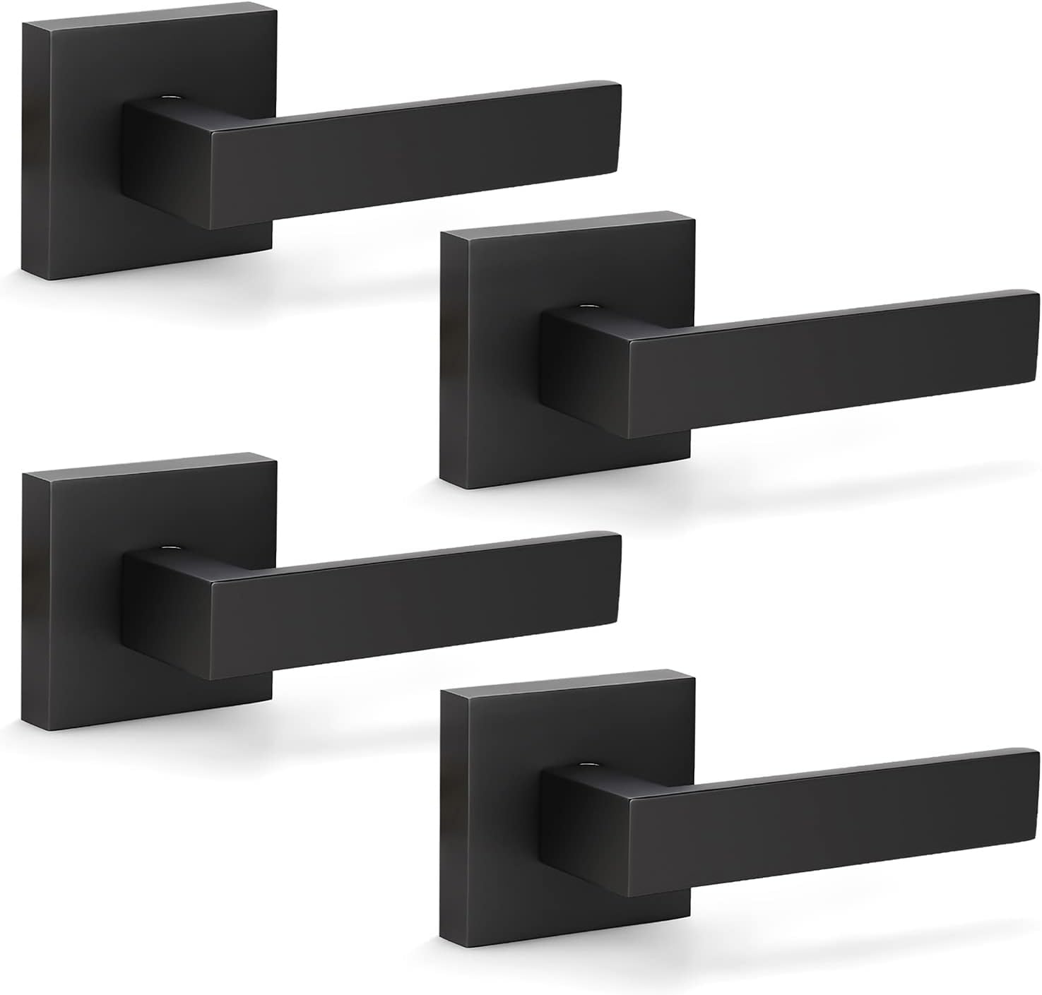 Matte Black Dummy Door Handle 4 Pack for Interior Doors
