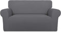 PureFit Super Stretch Loveseat Slipcover - Non Slip, Washable (Gray)