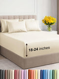 Extra Deep Cal King Sheet Set Off White - 6 Piece Cooling Fit