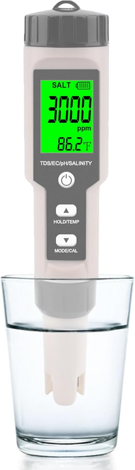 Aquarium Salt Tester - Versatile 5 in 1 Salinity Meter for Pools