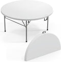 VINGLI 5 ft Round Bi-Folding Commercial Table - Stable, Portable